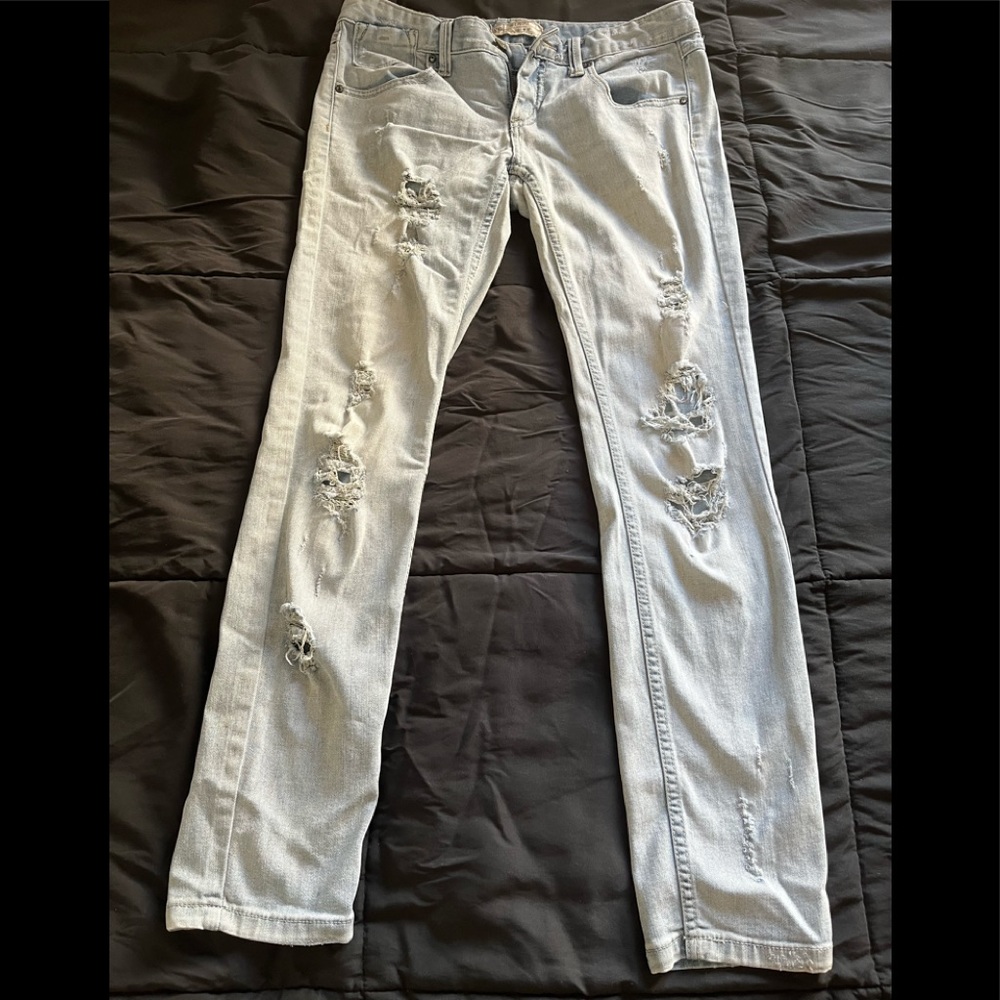Free people light washed skinny jeans